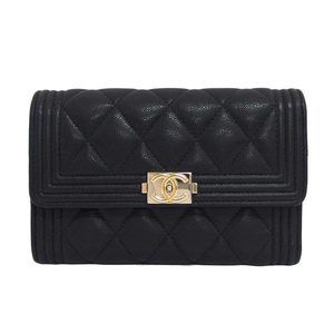 Chanel Boy Chanel Small Leather Wallet Black